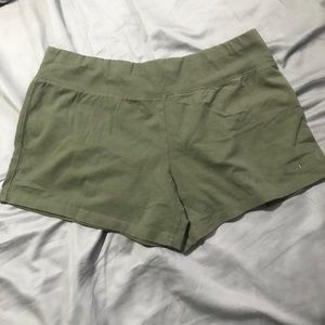 Army green spandex shorts